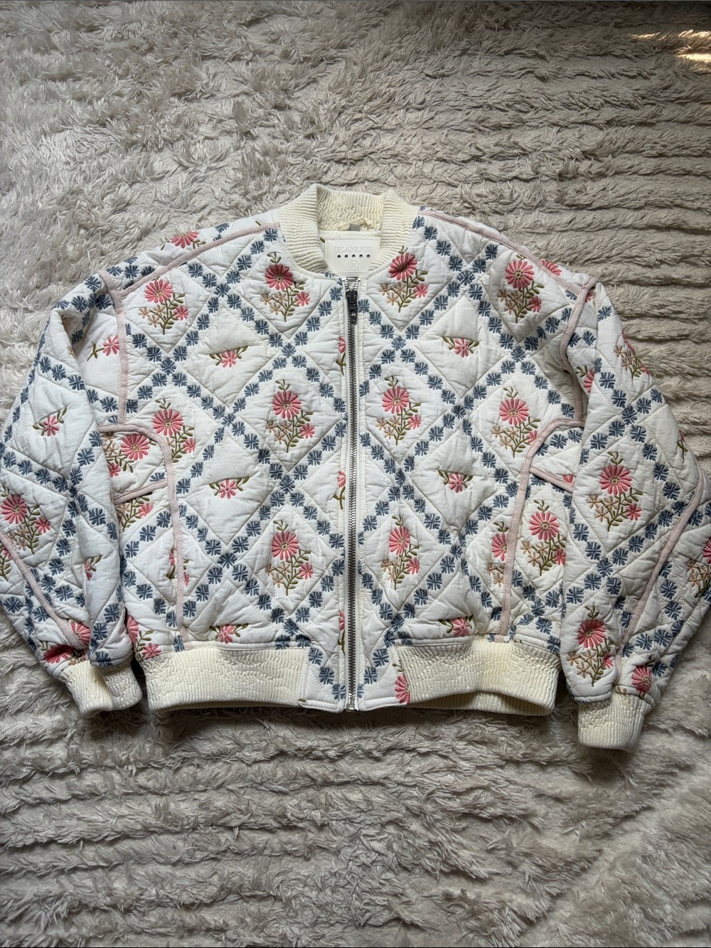 Blank NYC Floral Bomber Jacket